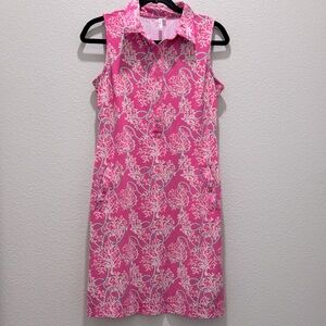 Lulu B Coral Rope Pink sleeveless Button Front Dress XS